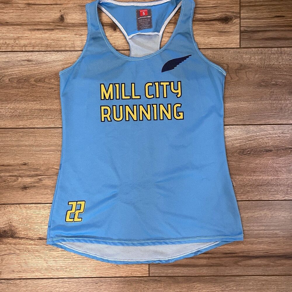 Podiumwear Mill City Running Blue Singlet Tank Top Running Jersey Women's S